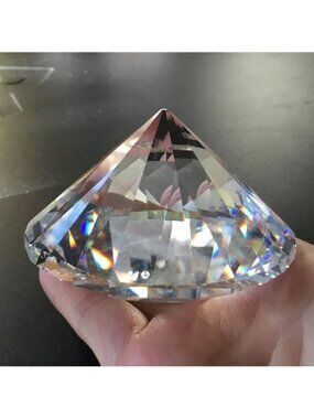 Swan Signed 🦢 𝗟𝗔𝗥𝗚𝗘 3+" Swarovski Chaton 💎 Crystal in Diamond Shape